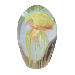 SZKLANA DEKORACJA Meduza Żółta 7cm