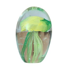 SZKLANA DEKORACJA Meduza Żółto-Zielona 7cm