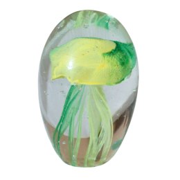 SZKLANA DEKORACJA Meduza Żółto-Zielona 7cm