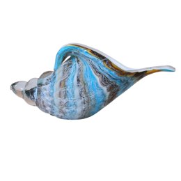 SZKLANA DEKORACJA Muszla Niebieska 24cm Typu MURANO