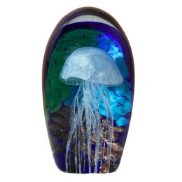 SZKLANA DEKORACJA Niebieska + Meduza 16cm