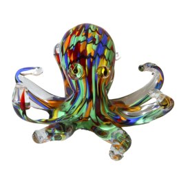 SZKLANA DEKORACJA Ośmiornica Wielobarwna 23cm Typu MURANO