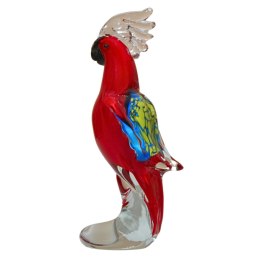 SZKLANA DEKORACJA Papuga Czerwona 20cm Typu MURANO
