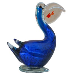 SZKLANA DEKORACJA Pelikan Niebieski 17cm