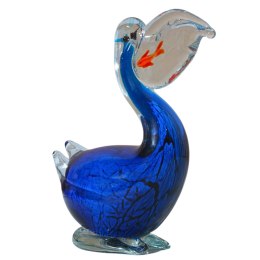 SZKLANA DEKORACJA Pelikan Niebieski 17cm