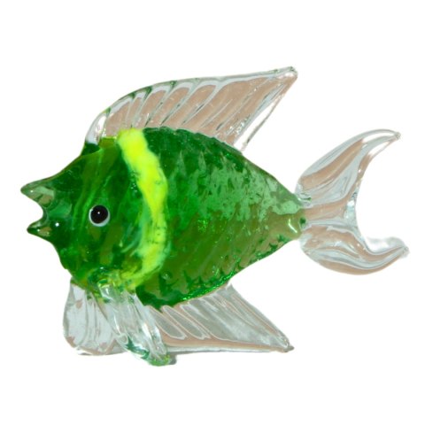 SZKLANA DEKORACJA Ryba Zielona 10cm