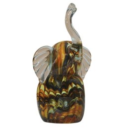 SZKLANA DEKORACJA Słoń Bursztynowy 17cm Typu MURANO