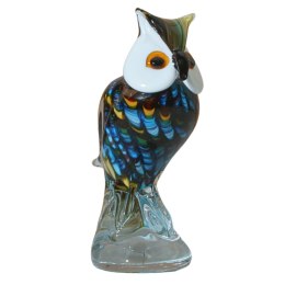 SZKLANA DEKORACJA Sowa Niebieska 19cm Typu MURANO