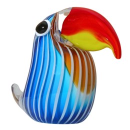 SZKLANA DEKORACJA Tukan Niebieski 19cm Typu MURANO