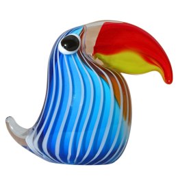 SZKLANA DEKORACJA Tukan Niebieski 19cm Typu MURANO