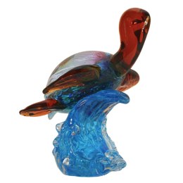SZKLANA DEKORACJA Żółw na Fali + Meduza 18cm Typu MURANO