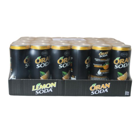 Zestaw ORANSODA Włoski Napój Gazowany Pomarańcza Puszka 330ml x24 szt.