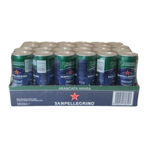 Zestaw SAN PELLEGRINO Napój Gazowany Gorzka Pomarańcza Puszka 330ml x24 szt